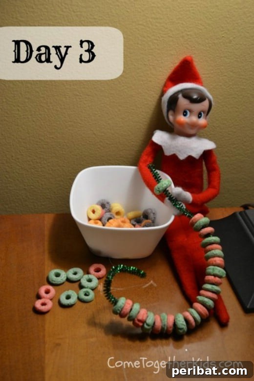 60 Whimsical Elf on the Shelf Display Ideas 53 Stringing Popcorn