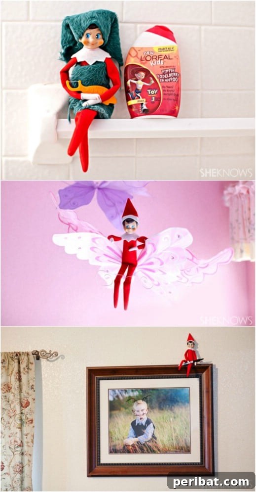 60 Whimsical Elf on the Shelf Display Ideas 8 6-shower