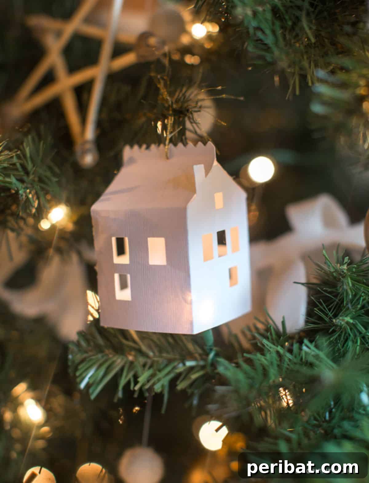 Papercrafted Christmas: A Treasury of DIY Decor Ideas 32 DIY Paper House Christmas Ornament