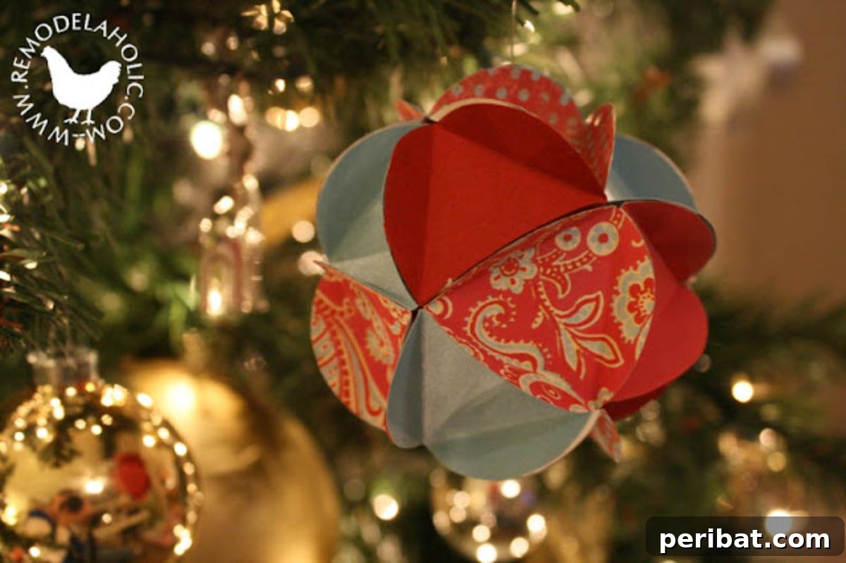 Papercrafted Christmas: A Treasury of DIY Decor Ideas 33 DIY Pieced Ball Ornament