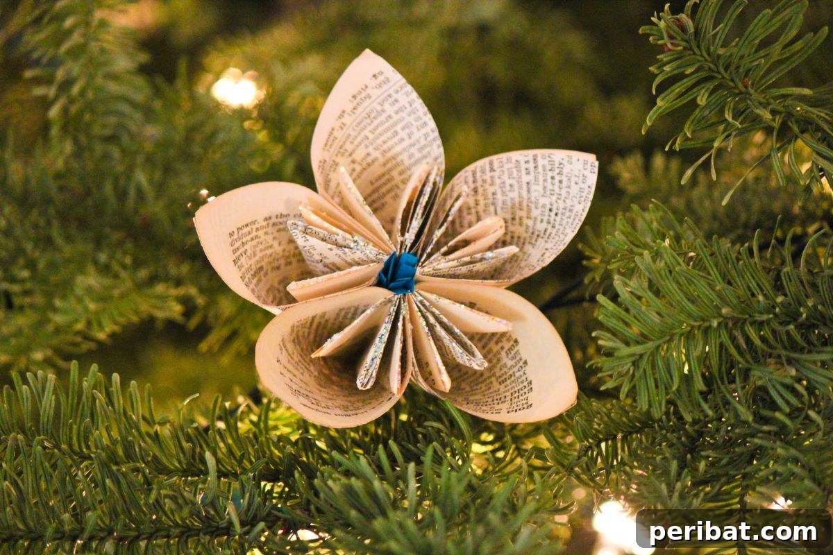 Papercrafted Christmas: A Treasury of DIY Decor Ideas 34 DIY Vintage Dictionary Flowers for Christmas