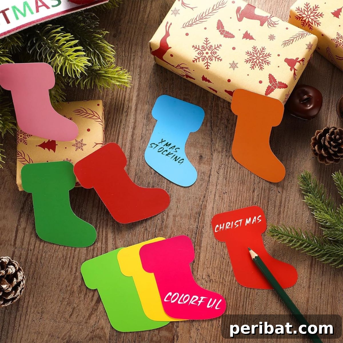 Papercrafted Christmas: A Treasury of DIY Decor Ideas 35 Christmas Stocking Cutouts