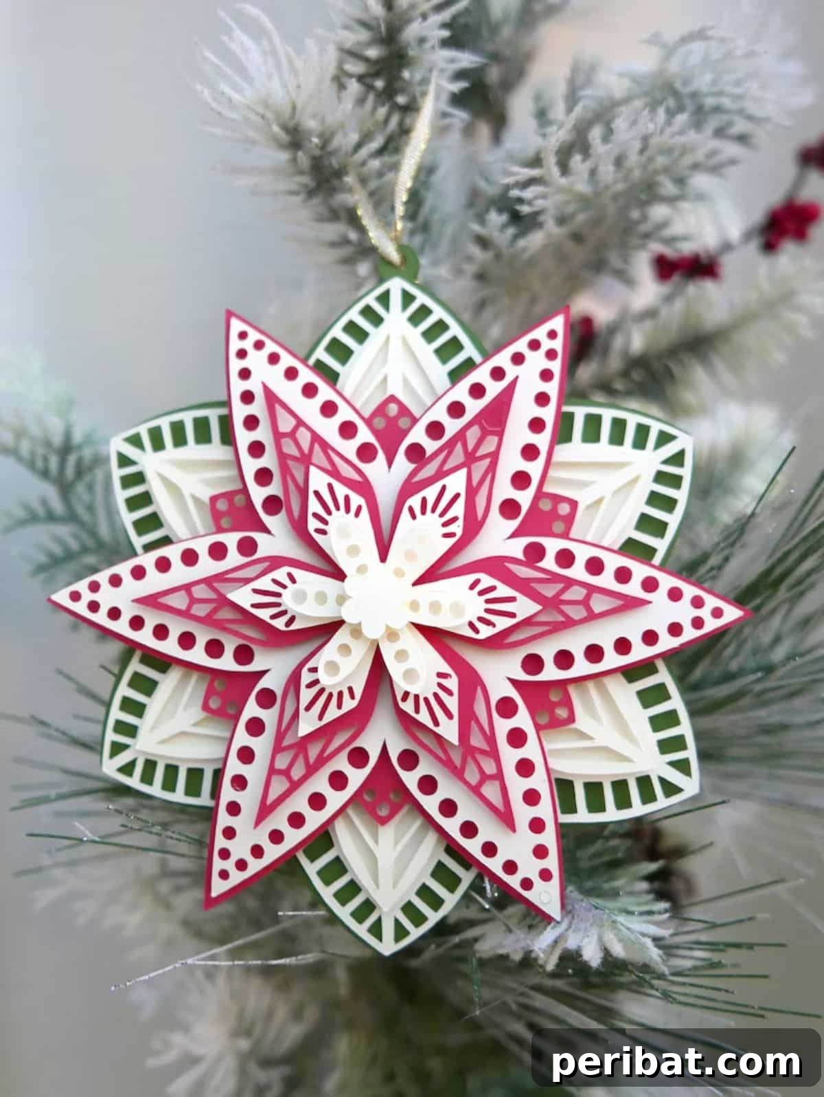 Papercrafted Christmas: A Treasury of DIY Decor Ideas 8 Easy DIY Poinsettia Layered Paper Ornament