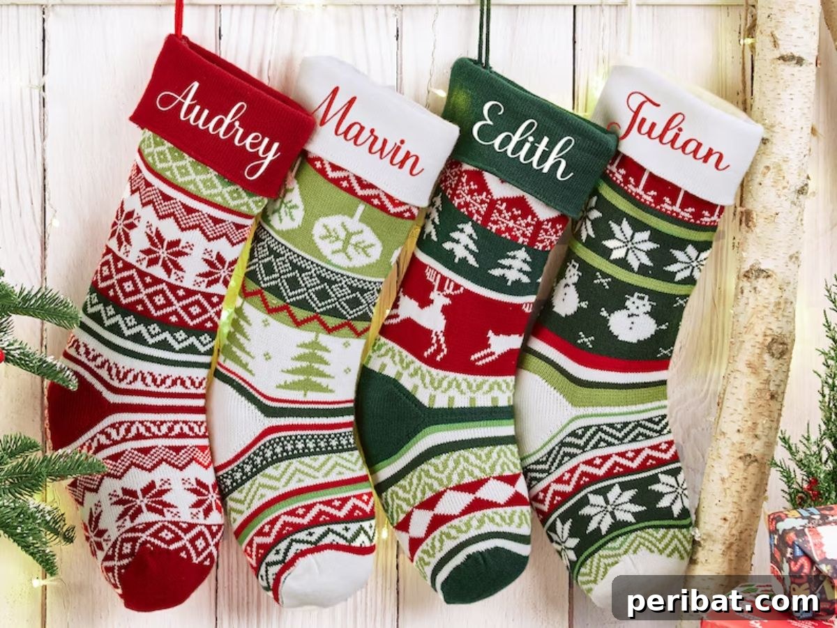 Giant Personalized Christmas Stockings for Mantle Decor