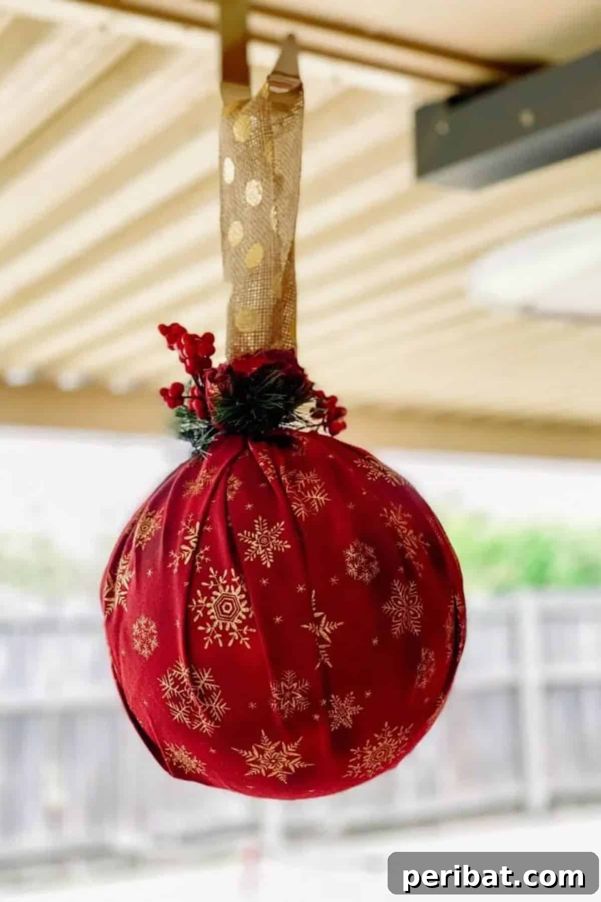 DIY Giant Christmas Ornaments from Plastic Balls