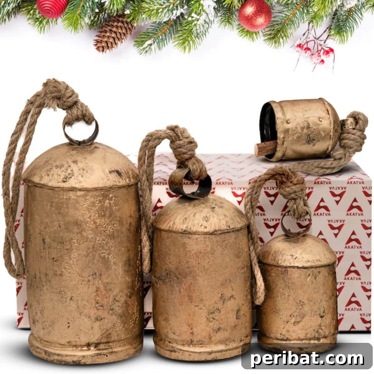 Akatva Giant Christmas Bells for Elegant Holiday Decoration