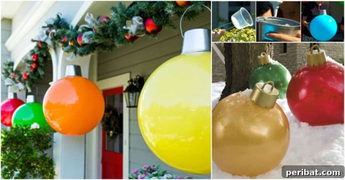 DIY Giant Christmas Ornaments for Outdoor Display