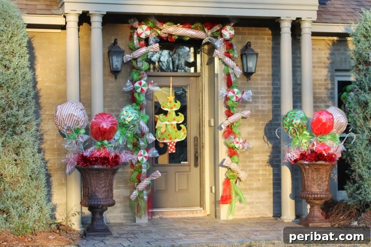 Big Candy Decorations for a Playful Christmas Atmosphere