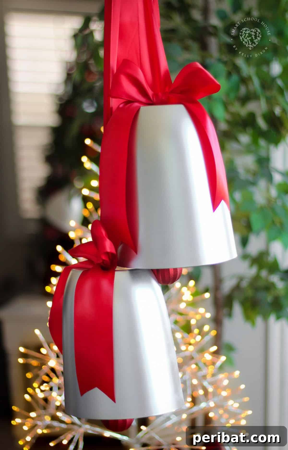DIY Giant Silver Bells for Festive Decoration