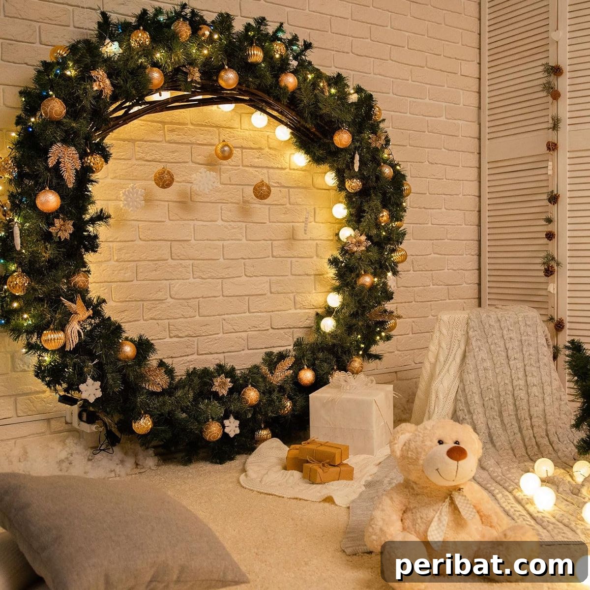 60-inch Artificial Christmas Wreath for Front Door
