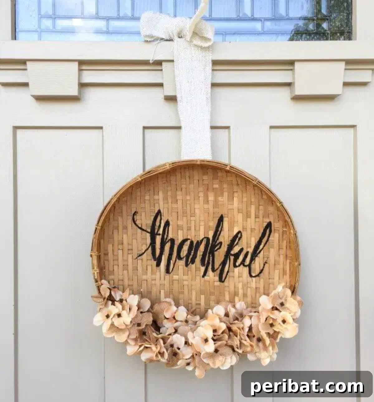 DIY Basket Wreath for Thanksgiving