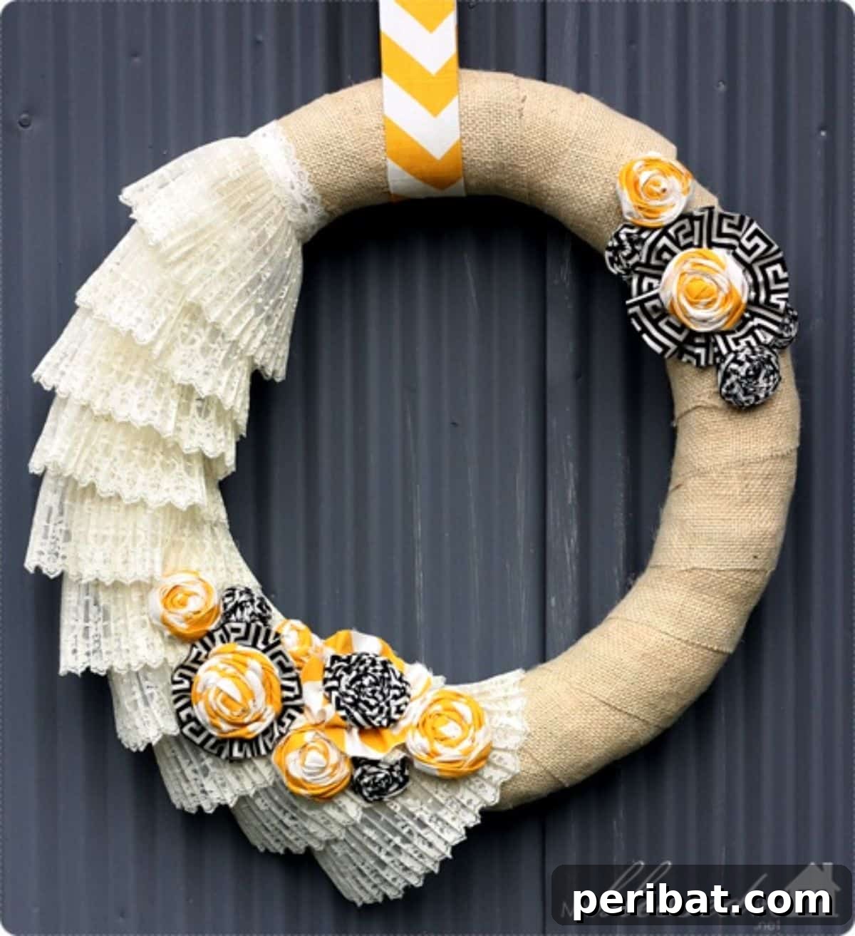 DIY Burlap and Lace Wreath