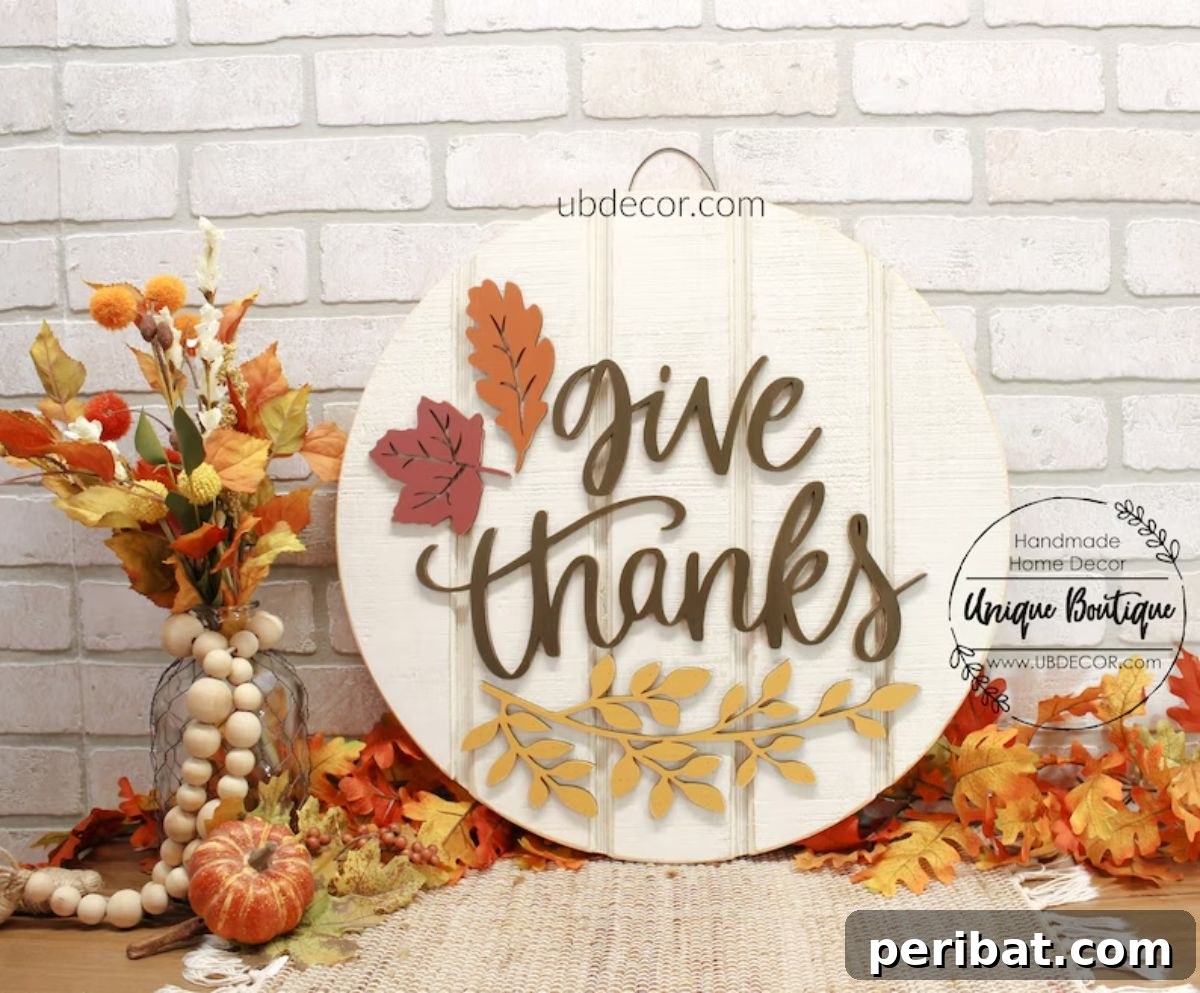 Give Thanks Door Sign Wreath