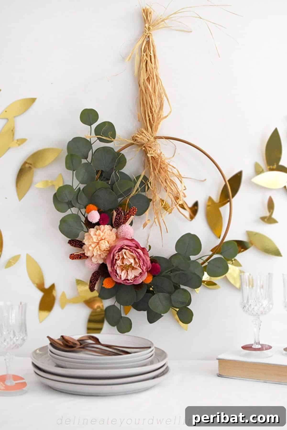 Boho Eucalyptus Thanksgiving Wreath