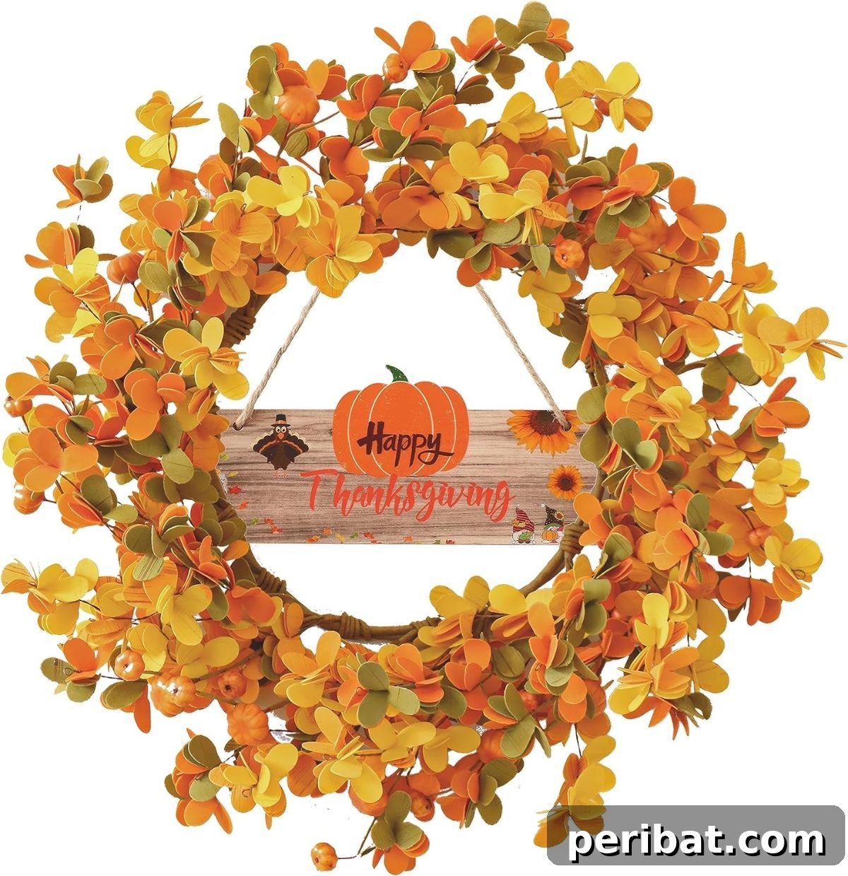Autumn Wreath with Happy Thanksgiving Sign