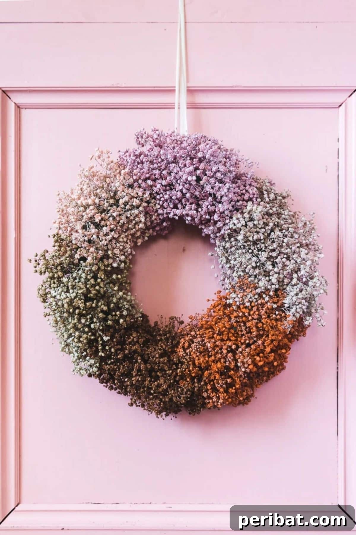 DIY Colorful Baby’s Breath Wreath