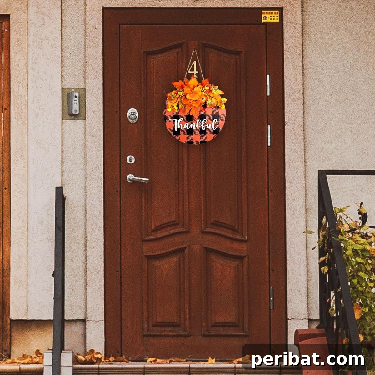 Thanksgiving with Bow Hanging Sign