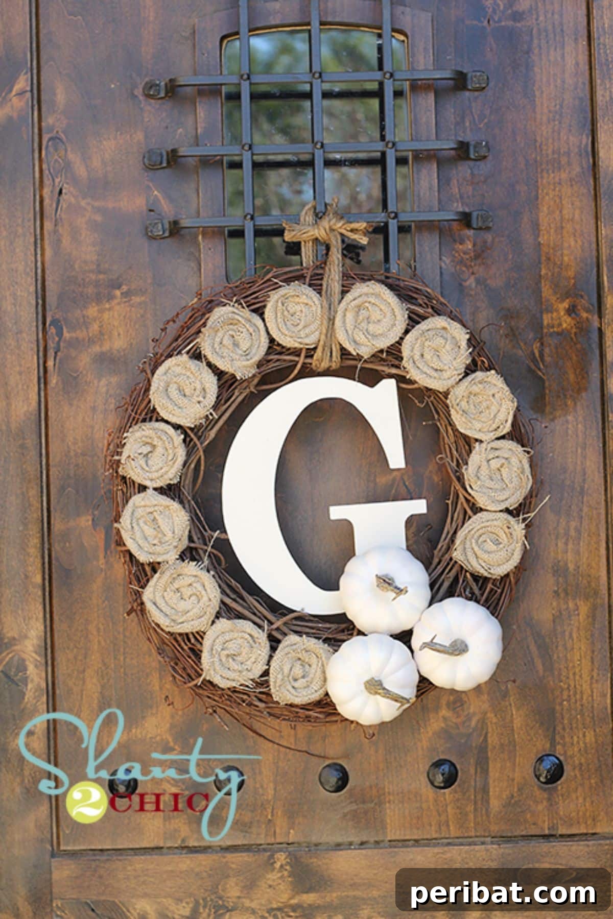 DIY Burlap Rosette Wreath