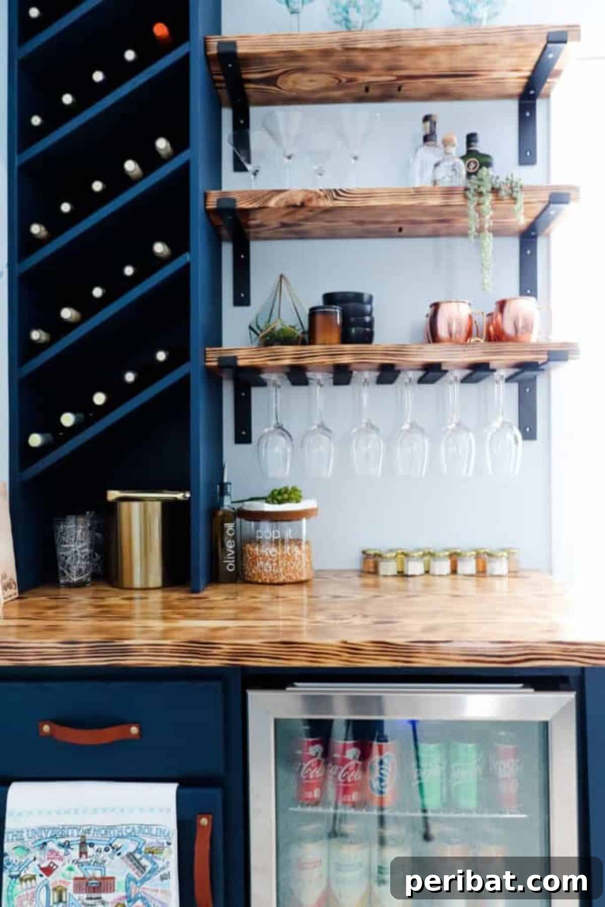 DIY Built-In Bar with Mini Fridge