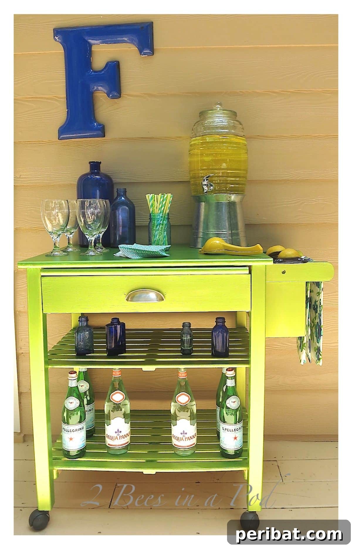Microwave Cart Makeover to Bar Cart
