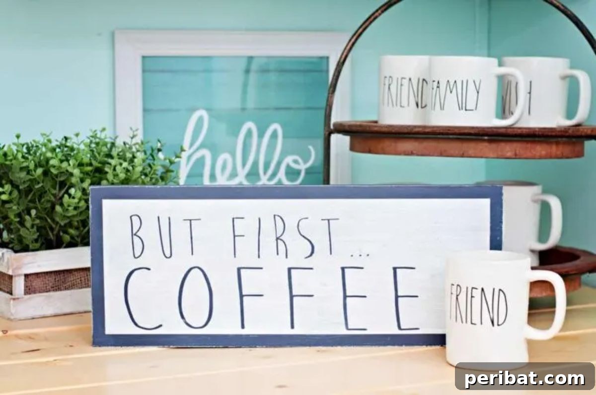 DIY Coffee Bar Sign with Farmhouse Style