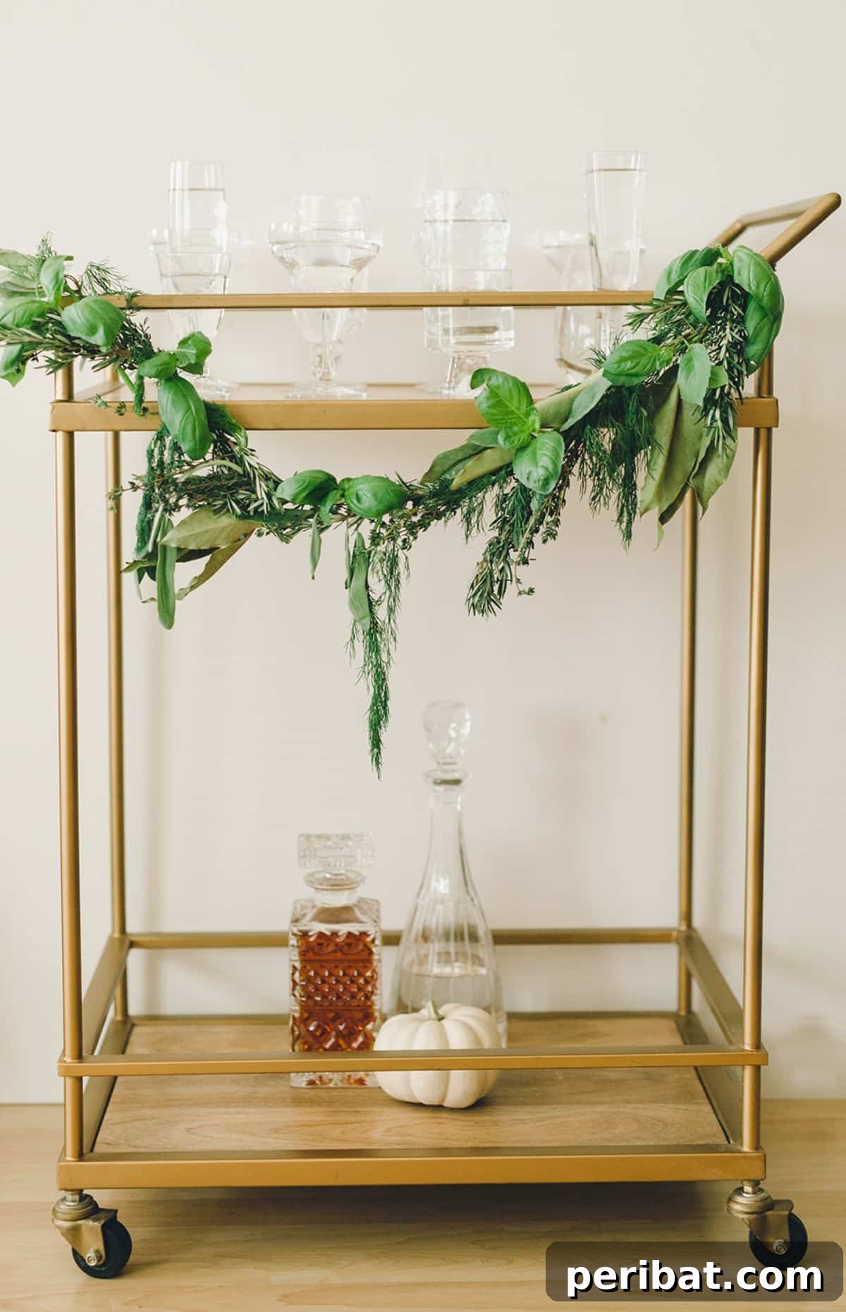 Holiday Herb Garland for Your Bar Cart