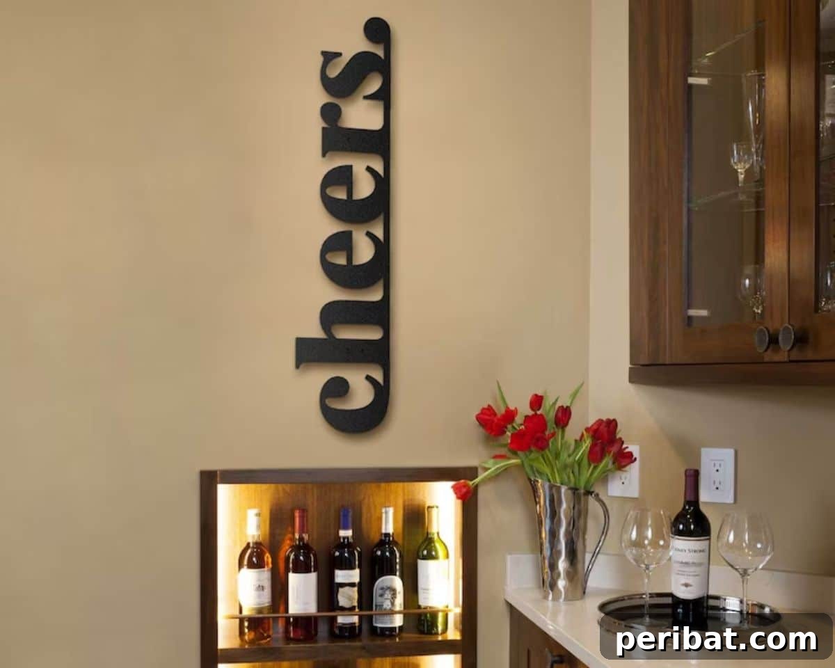 Metal Vertical Cheers Sign