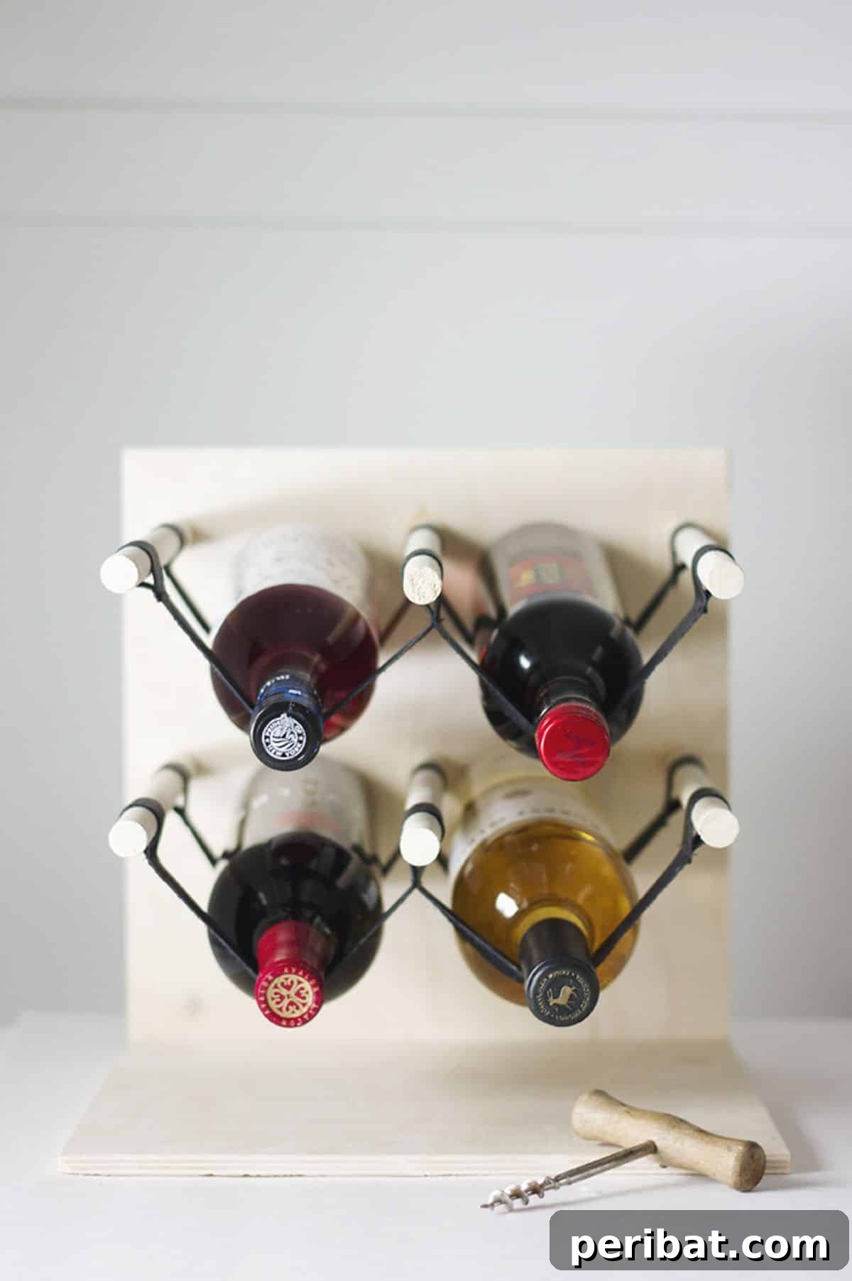 45 Clever DIY Wine Rack Solutions 11 DIY Wood & Leather Wine Rack