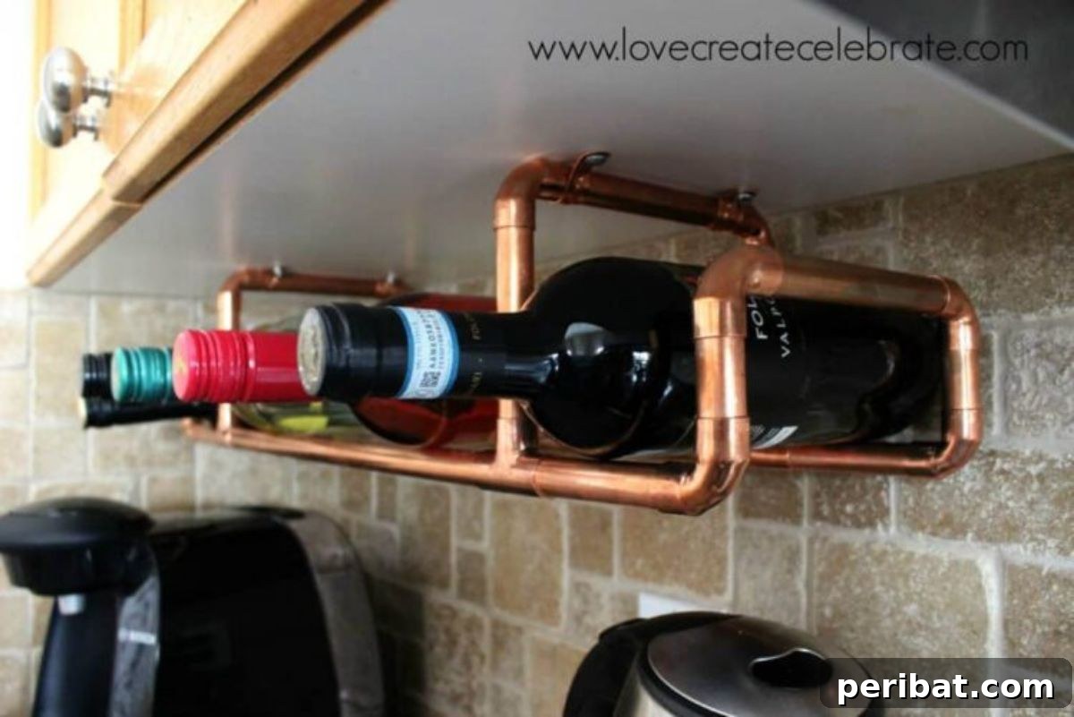 45 Clever DIY Wine Rack Solutions 13 Copper Wine Rack