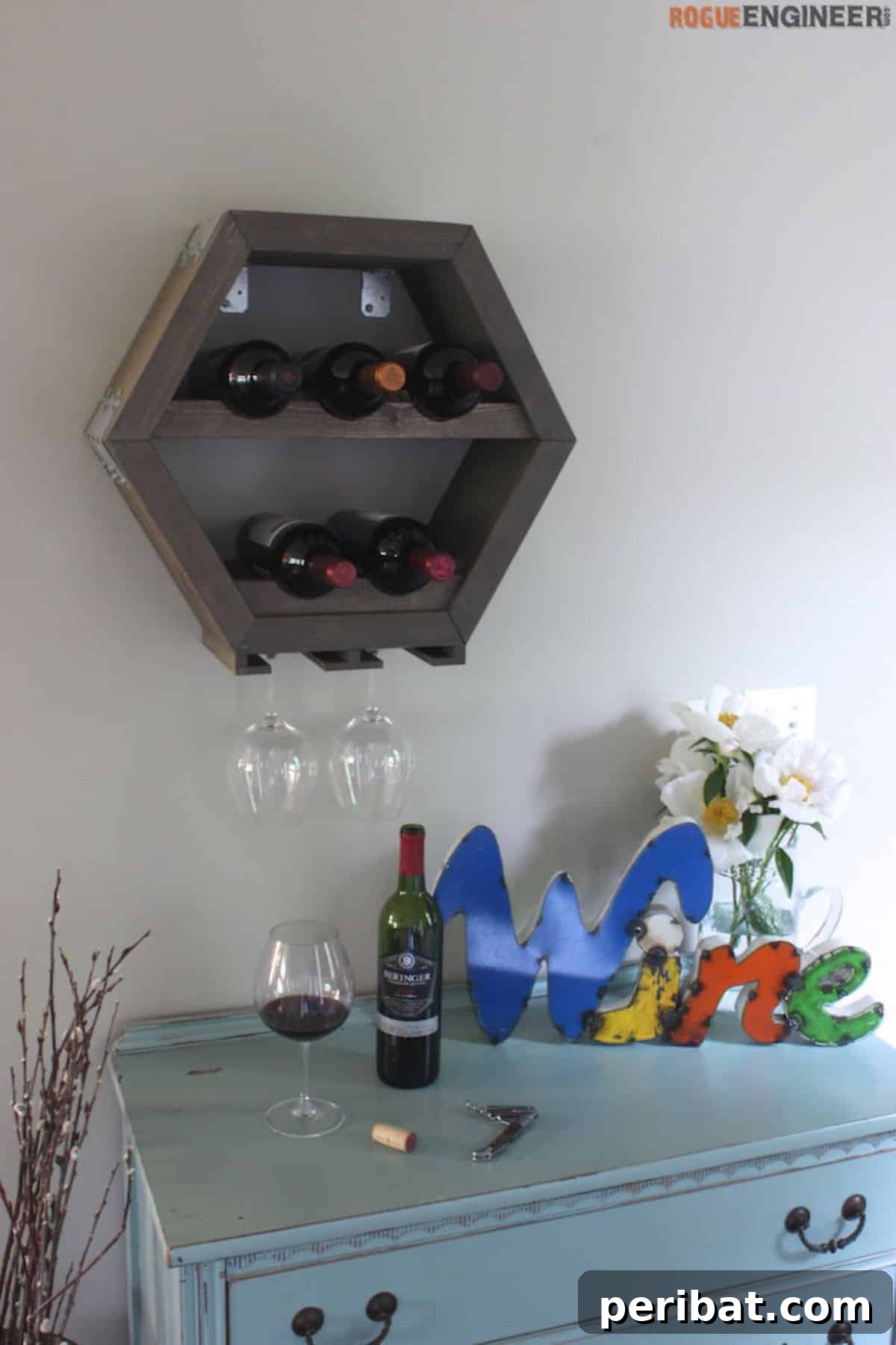 45 Clever DIY Wine Rack Solutions 24 Hex Wine & Wine Glass Holder