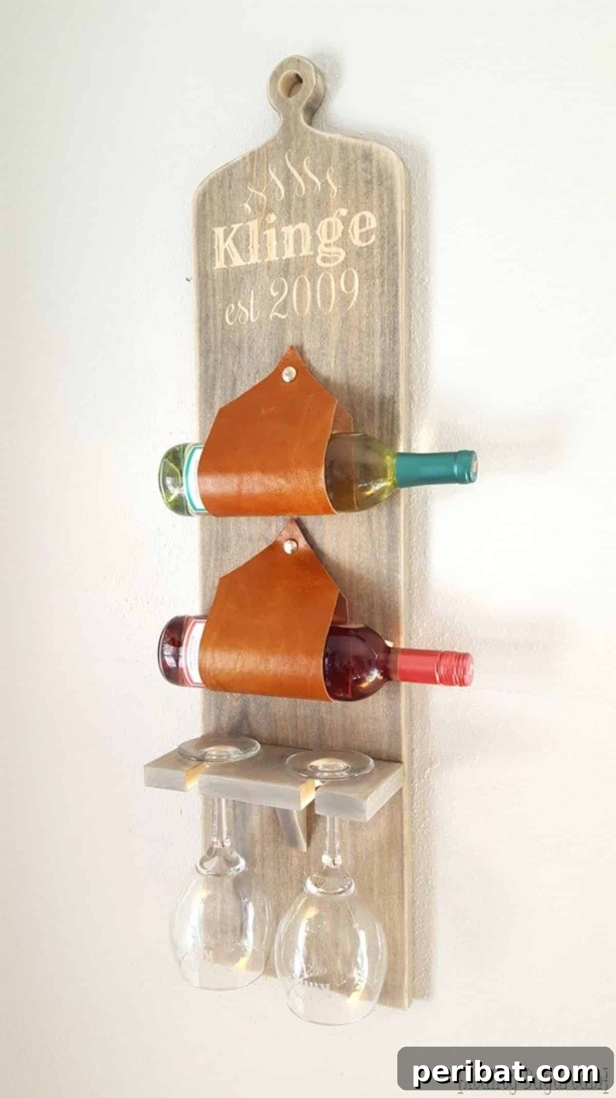 45 Clever DIY Wine Rack Solutions 7 Slab Wood DIY Wine & Stemware Rack