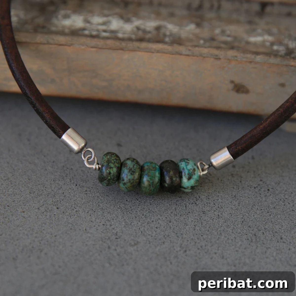 Crafty Creations for Your Bro 32 Turquoise Leather Necklace for Men