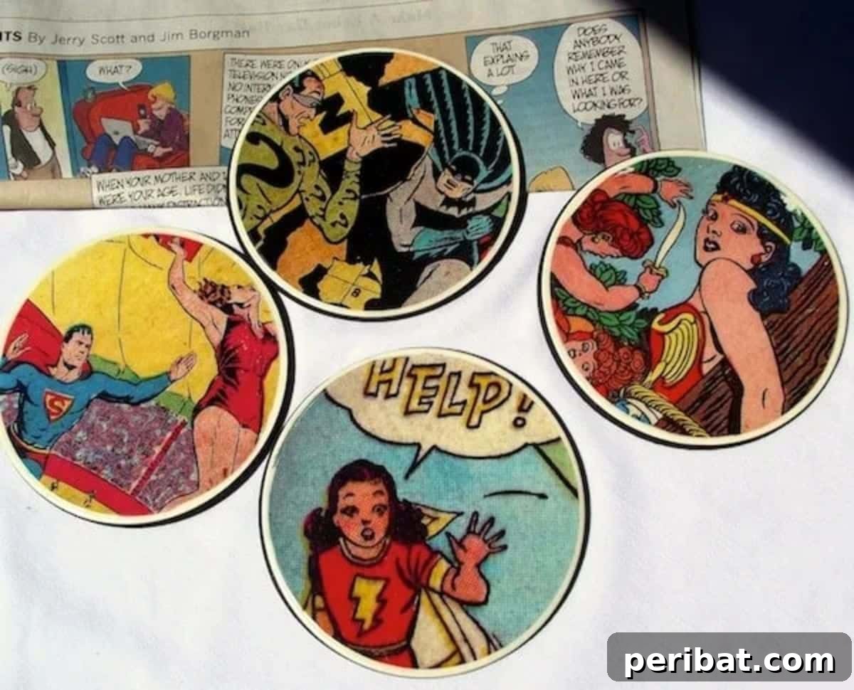 Crafty Creations for Your Bro 6 DIY Comic Book Coasters Made
