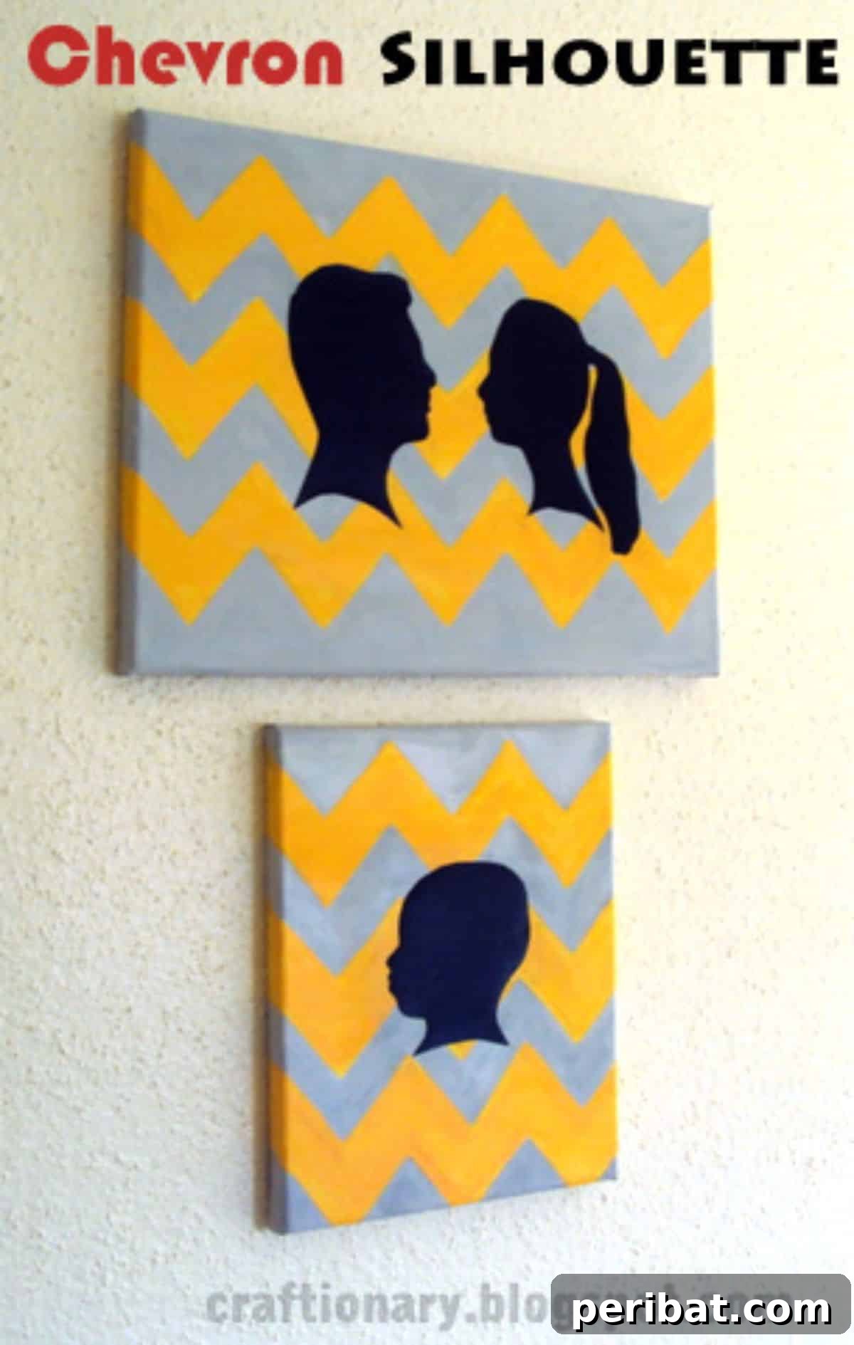 Chevron Painted Silhouette Project Canvas
