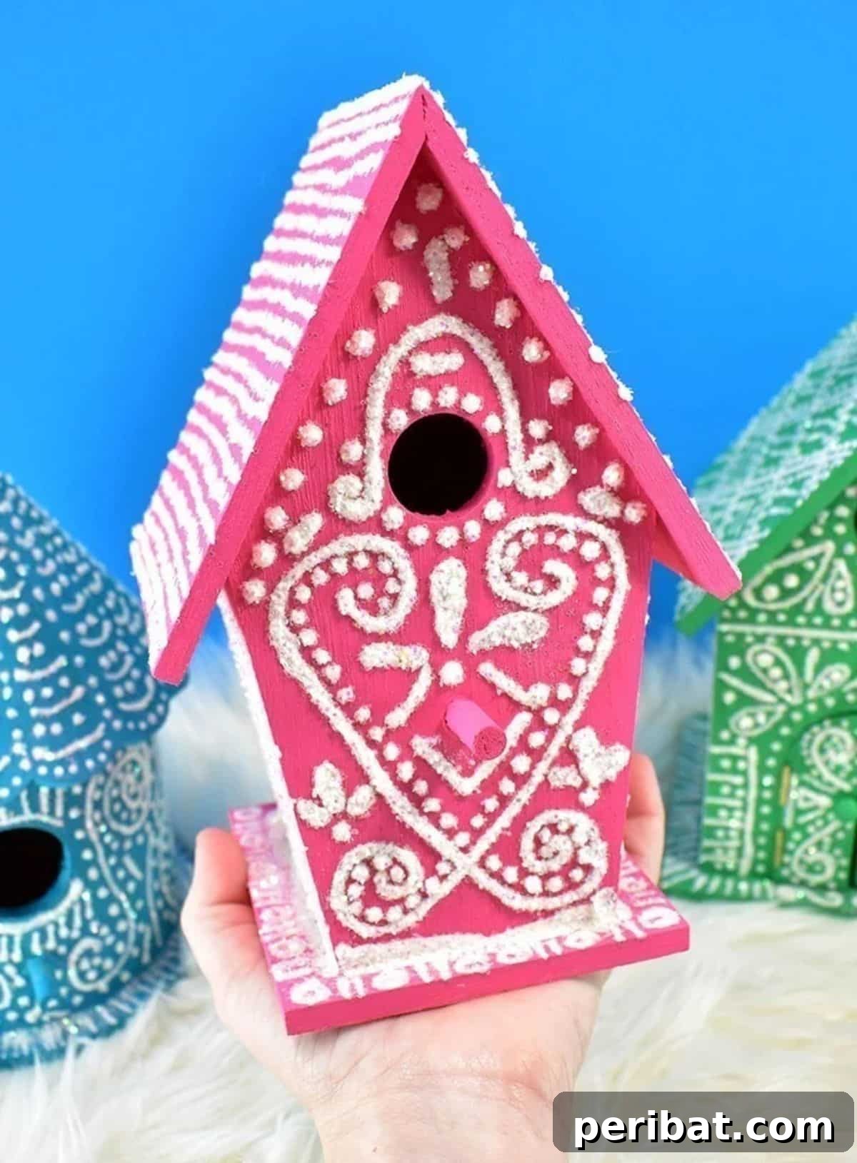DIY Iced Faux Gingerbread Birdhouses