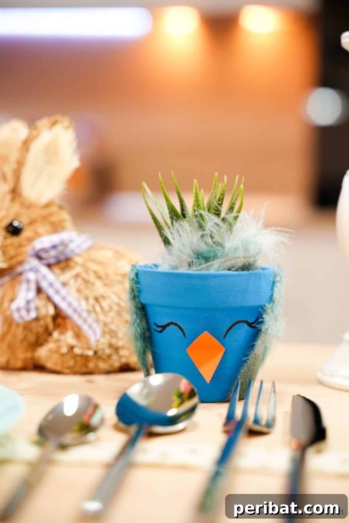 Cute Painted Bird Flower Pot Decoration
