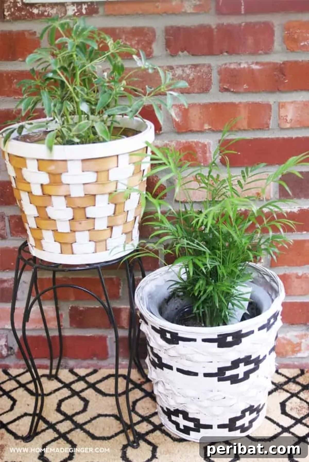 DIY Tribal Painted Baskets for Home Decor