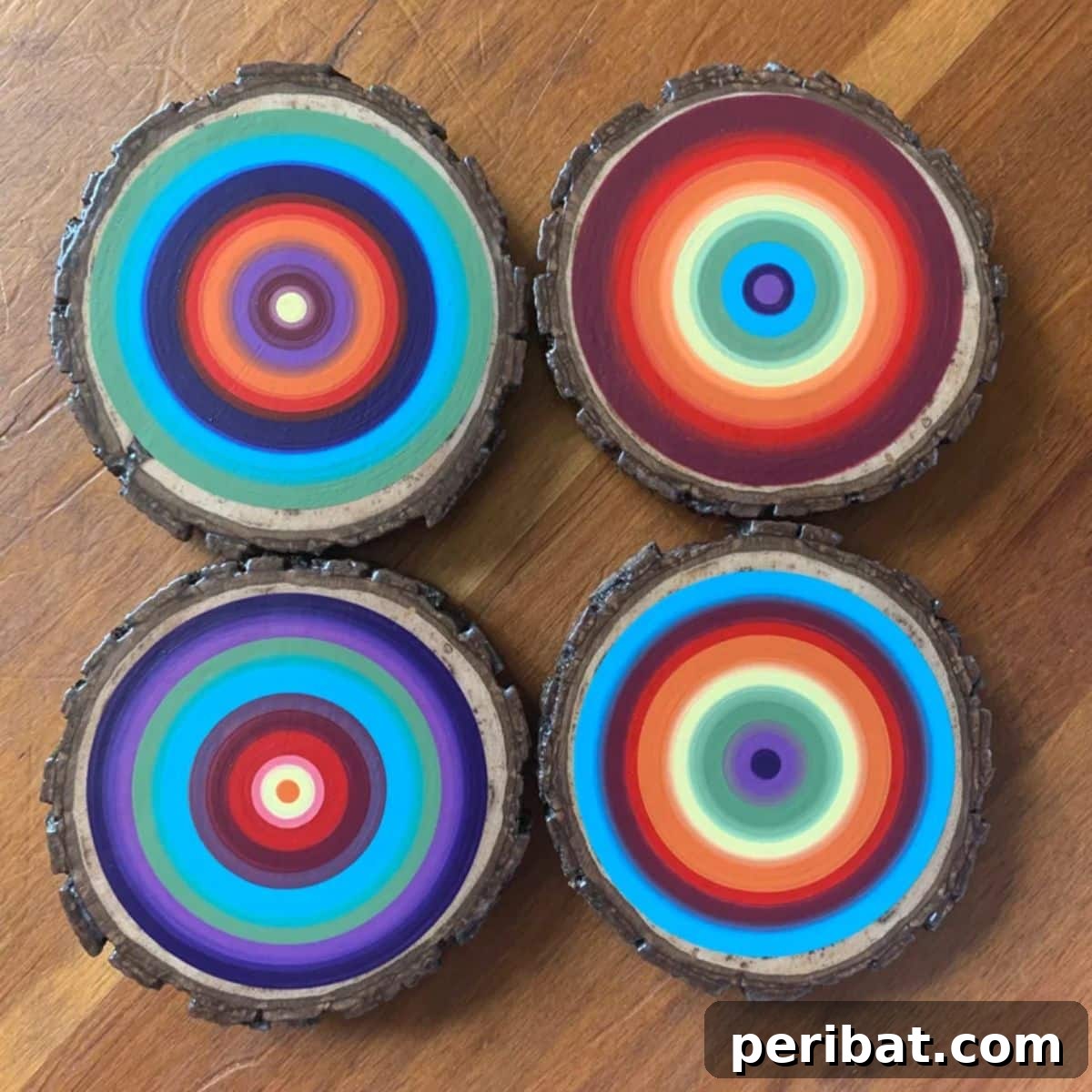 Wood Slice Coasters Art