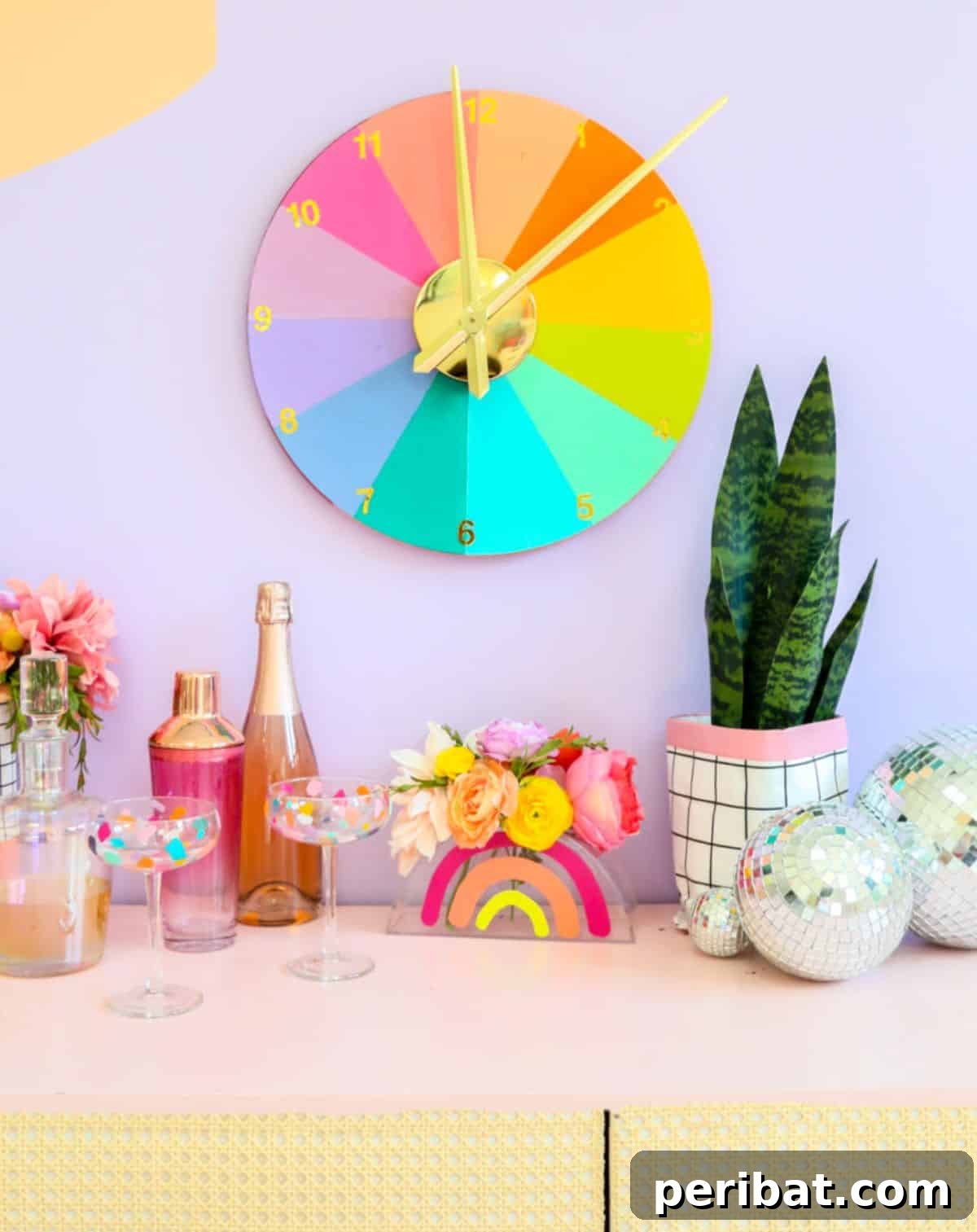 DIY Color Wheel Rainbow Clock