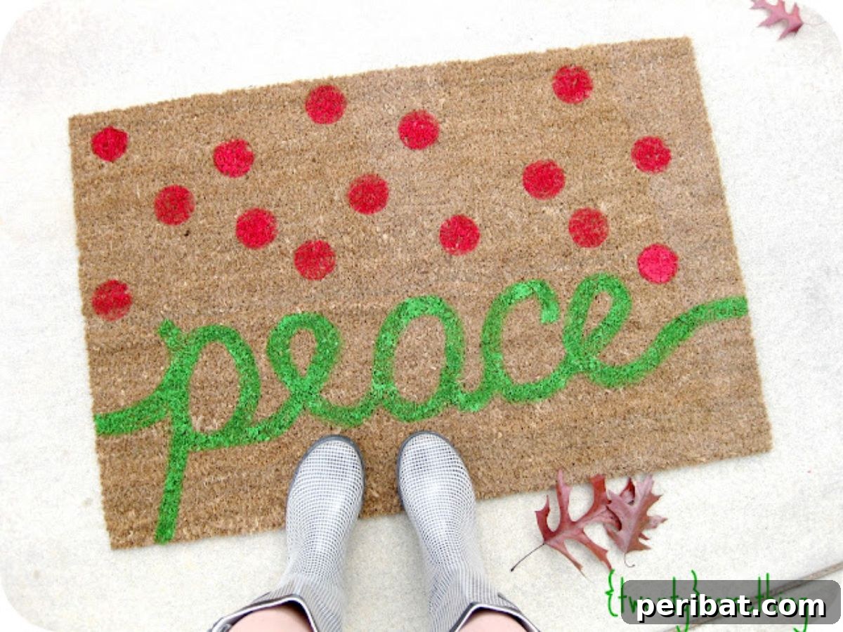 Christmas Typography Painted Rug and Plates