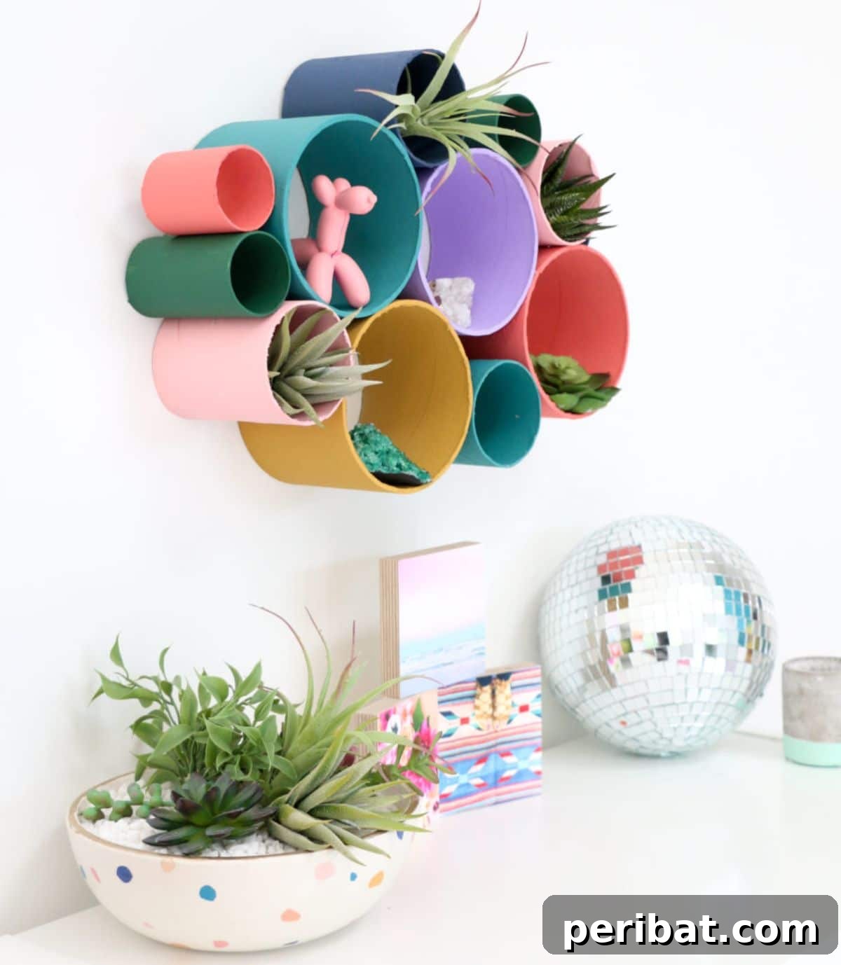 DIY Recycled Cardboard Tube Wall Organizer