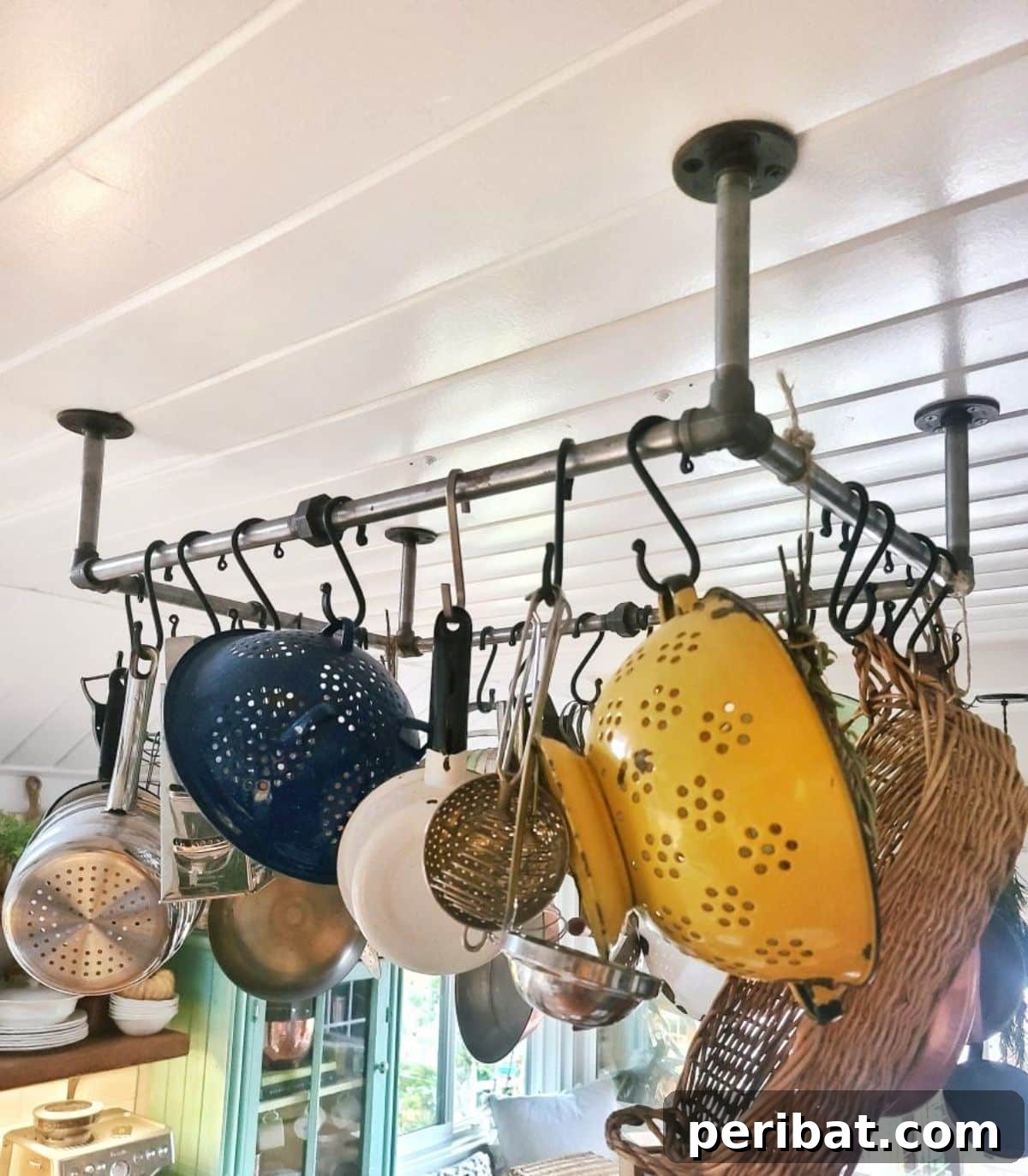 43 Brilliant DIY Pot Rack Projects 25 Stylish iron pipe pot rack, a straightforward DIY project.