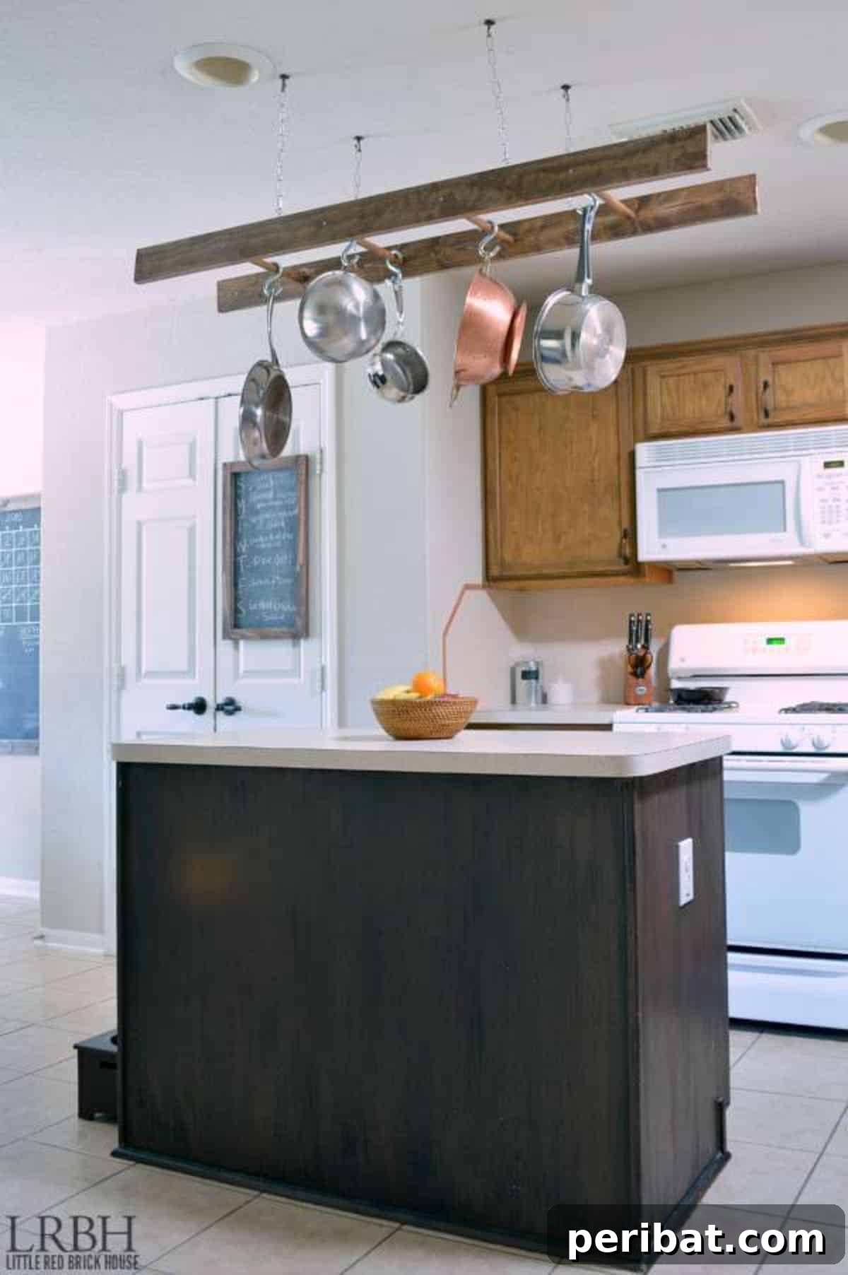 43 Brilliant DIY Pot Rack Projects 30 Rustic and functional DIY ladder pot rack from repurposed materials.