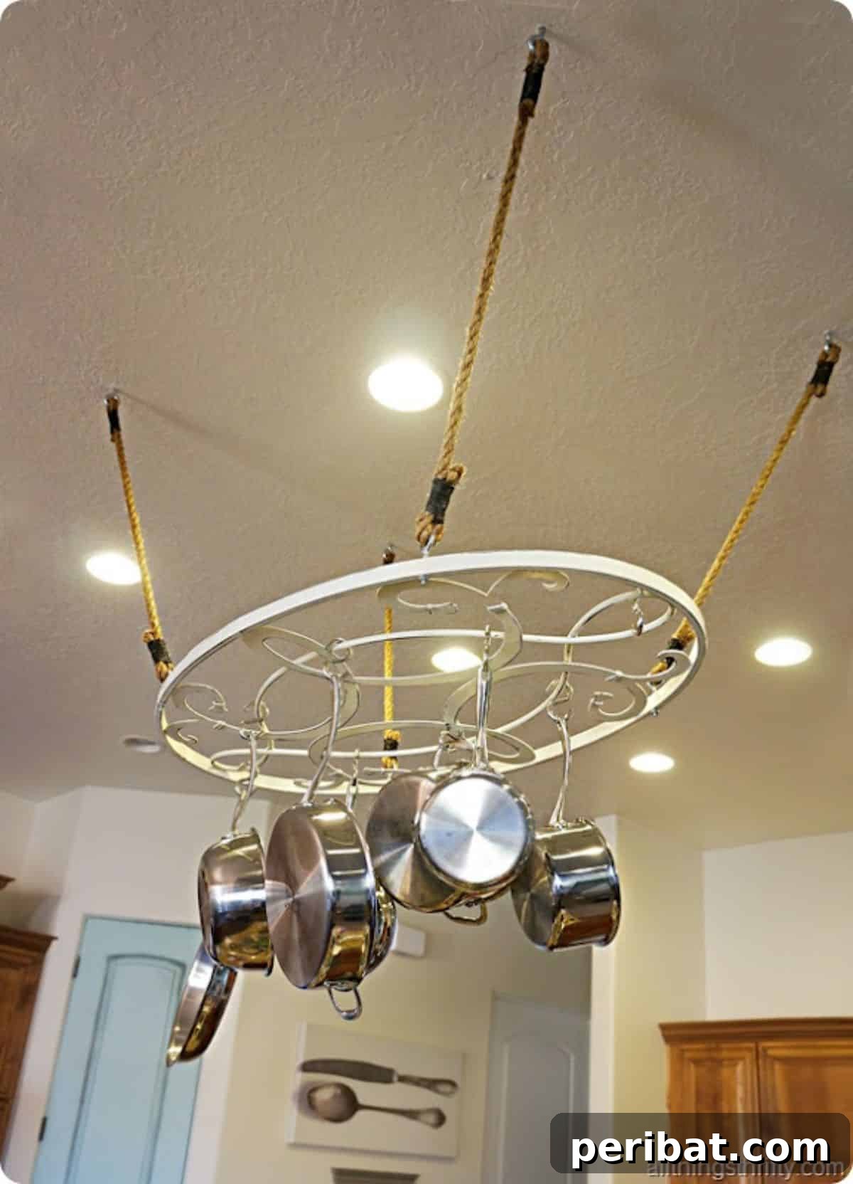 43 Brilliant DIY Pot Rack Projects 39 Affordable DIY pot rack adding unique style to any kitchen.