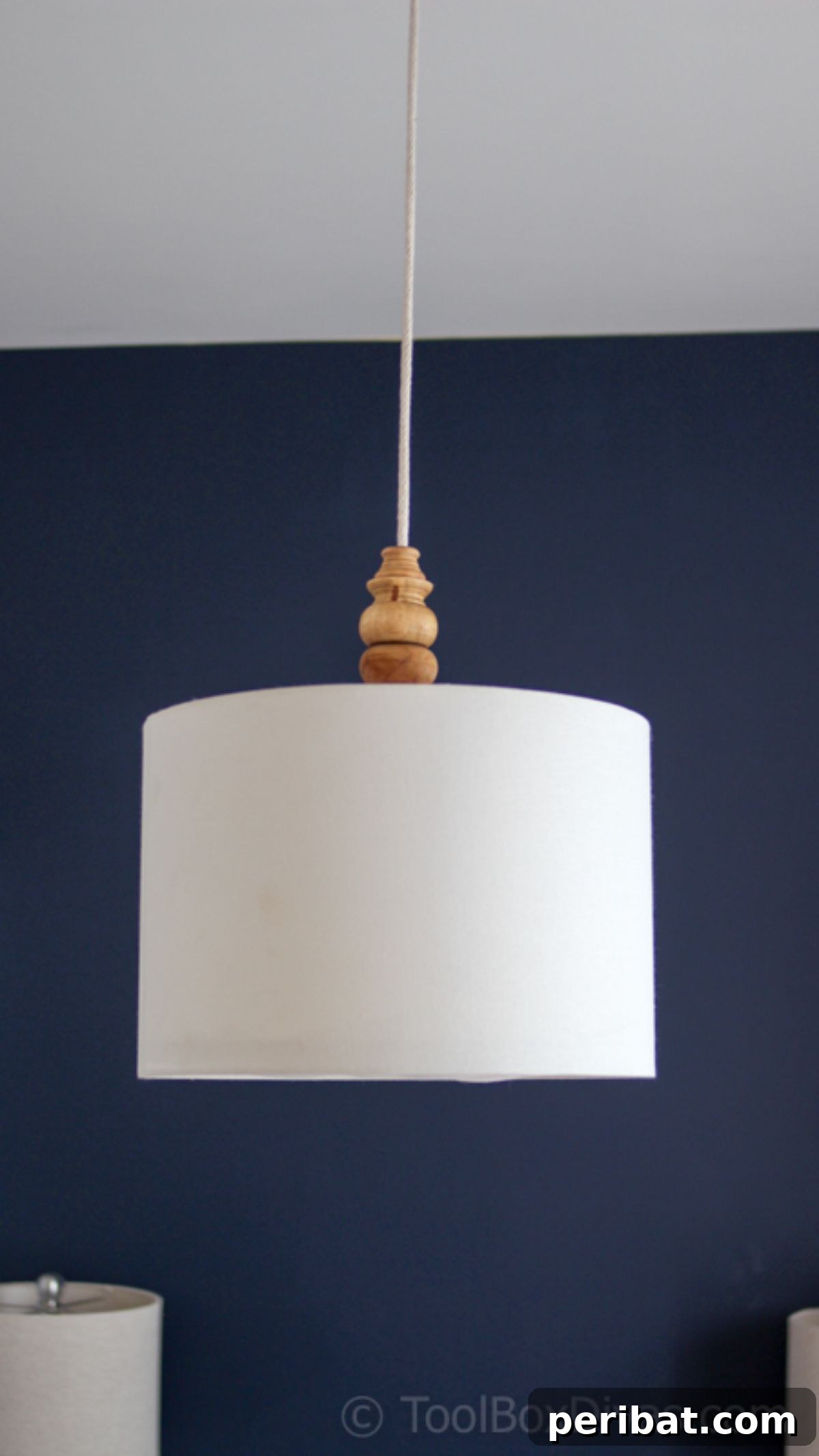 Remote controlled DIY battery-operated drum shade chandelier, no wiring needed.