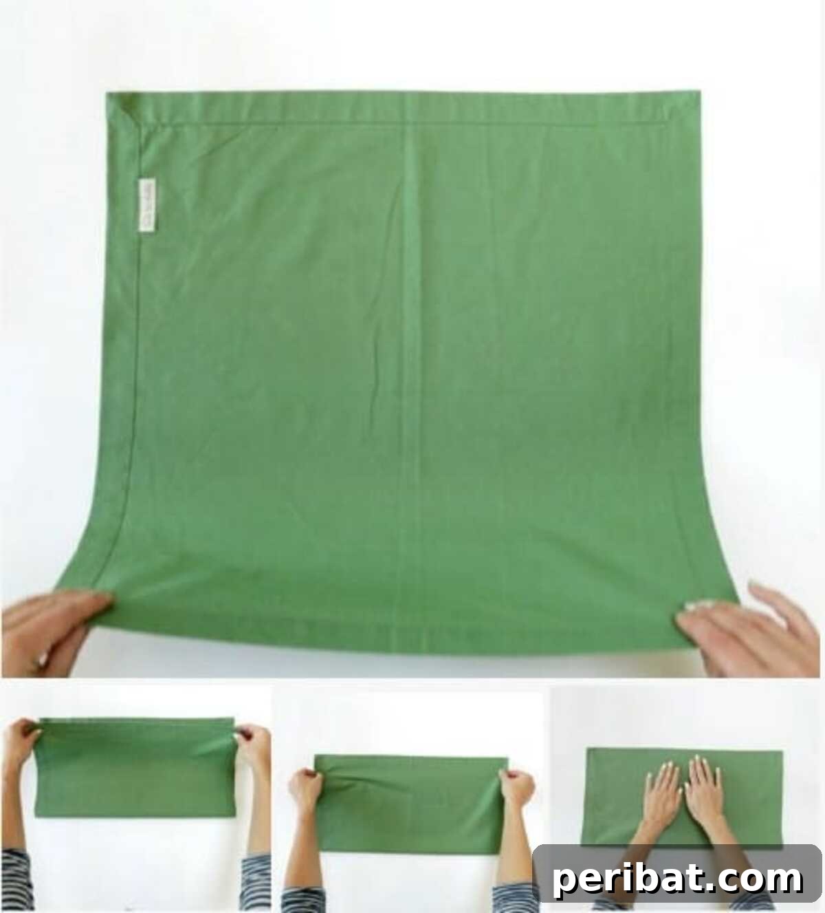 Deck Your Table: Napkins Transform into Christmas Trees 4 Amazing Folding Technique Turns Your Napkins into Christmas Trees - Step 2: Fold again and turn