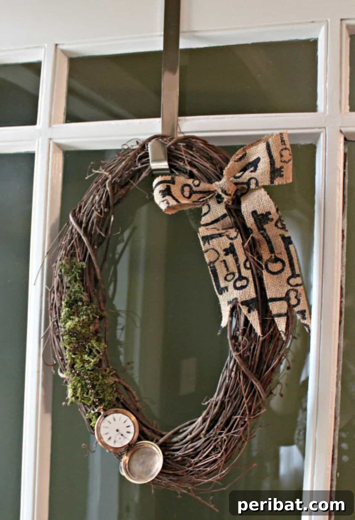 Construct a Unique DIY Steampunk Wreath with Pocket Watches and Moss