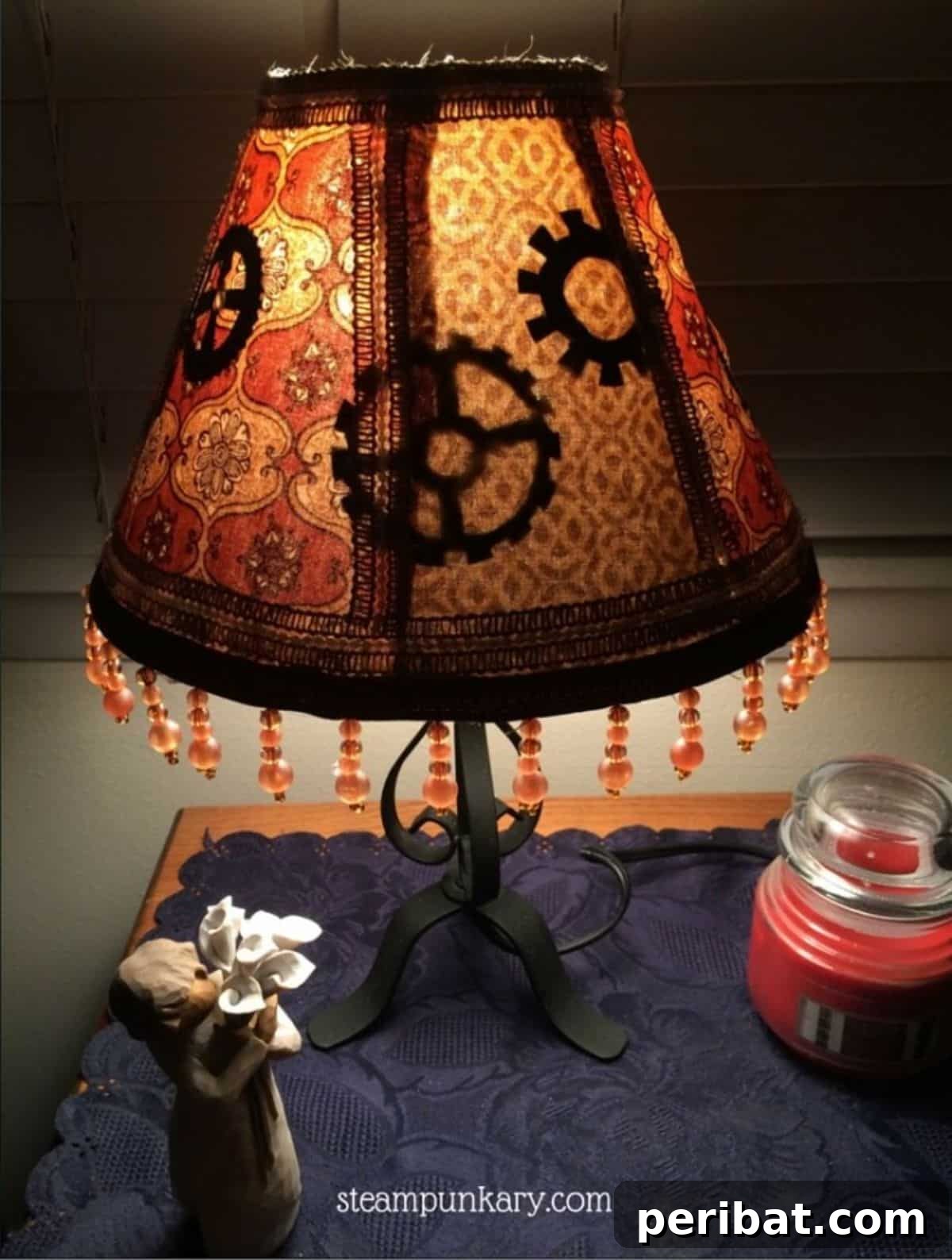 DIY Victorian Steampunk Lamp Shade with Concealed Gears