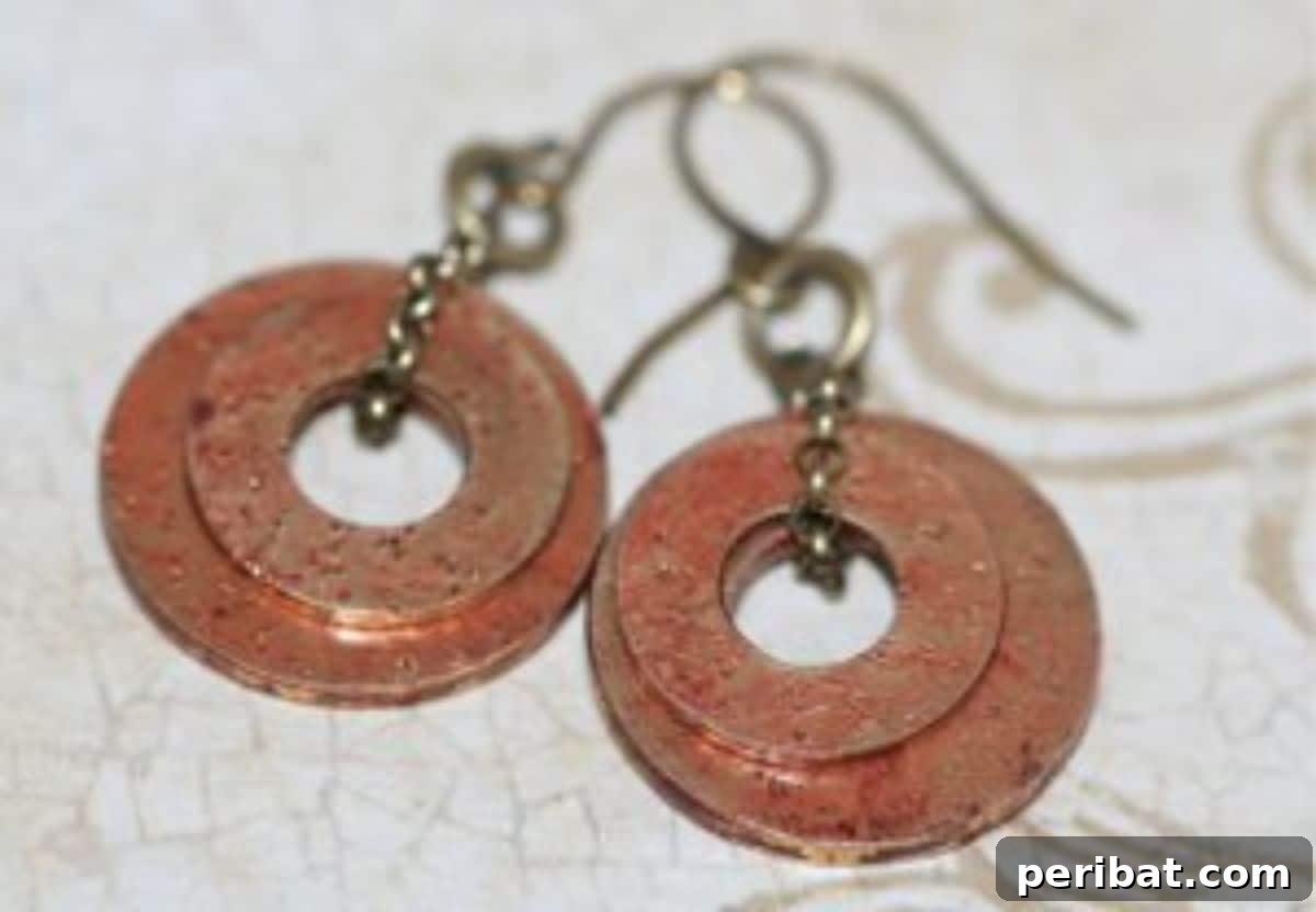 Unique Distressed Washer Earrings for Steampunk Style