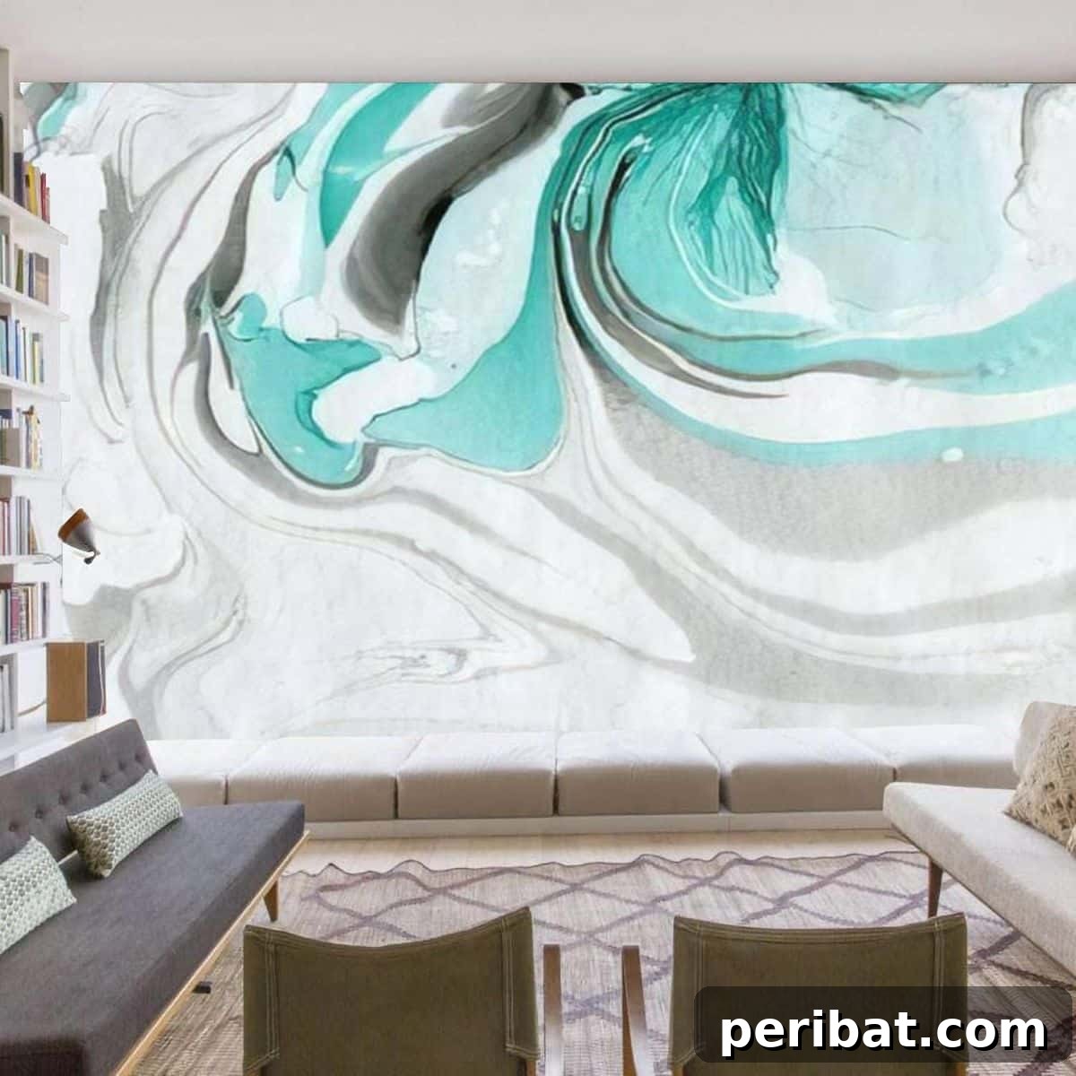 49 Creative DIY Wallpaper Ideas and Essentials 17 Marble Green Turquoise Malachite Abstract Design Wallpaper